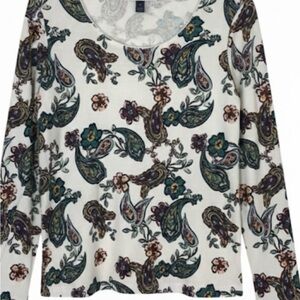 Paisley Print Long Sleeve Top